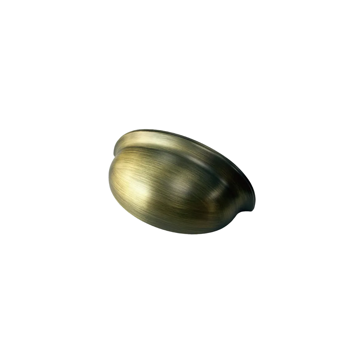DH020 — Deep traditional cup pull with a softly domed face, Antique Brass