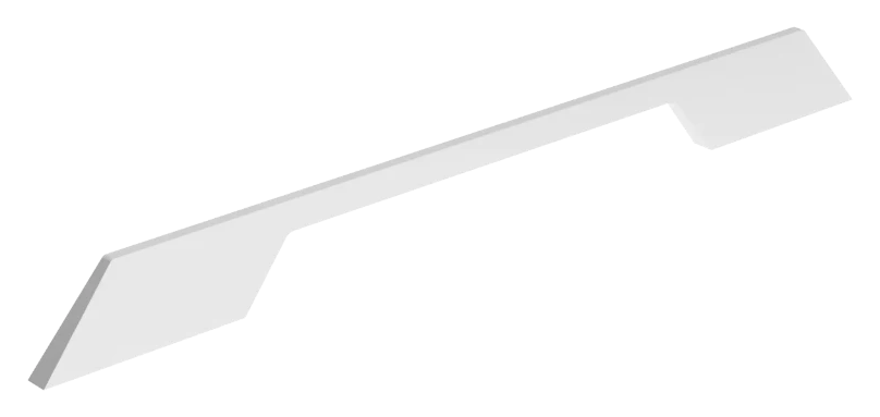 DH007 — Angular tapered bar handle in matt white, stepped profile, Matt White