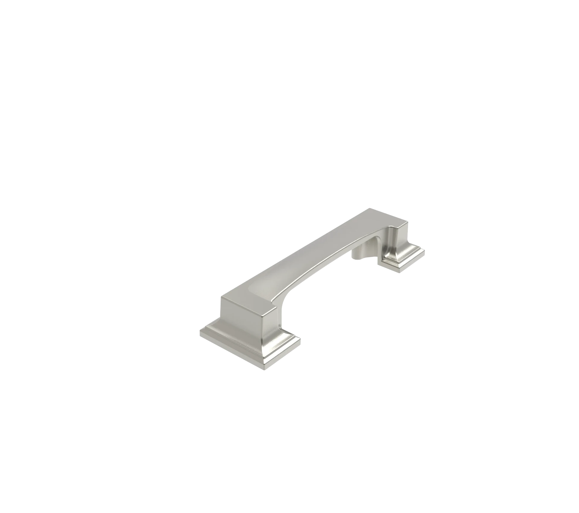 DH030BSN — Traditional arched pull on stepped square plinth footplates, Brushed Nickel