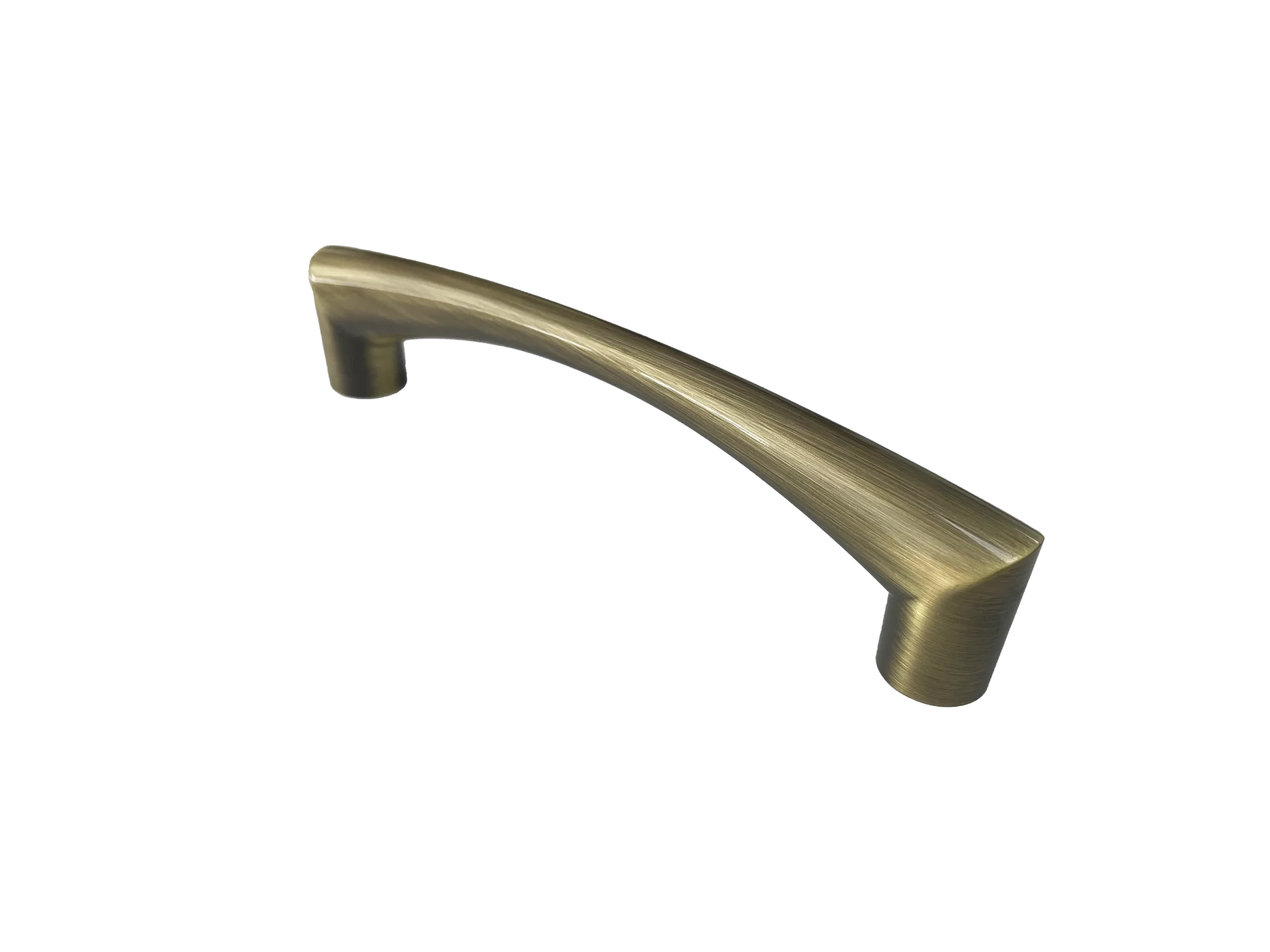 DH005 — Arched bow handle in aged antique brass, tapered column legs, Antique Brass
