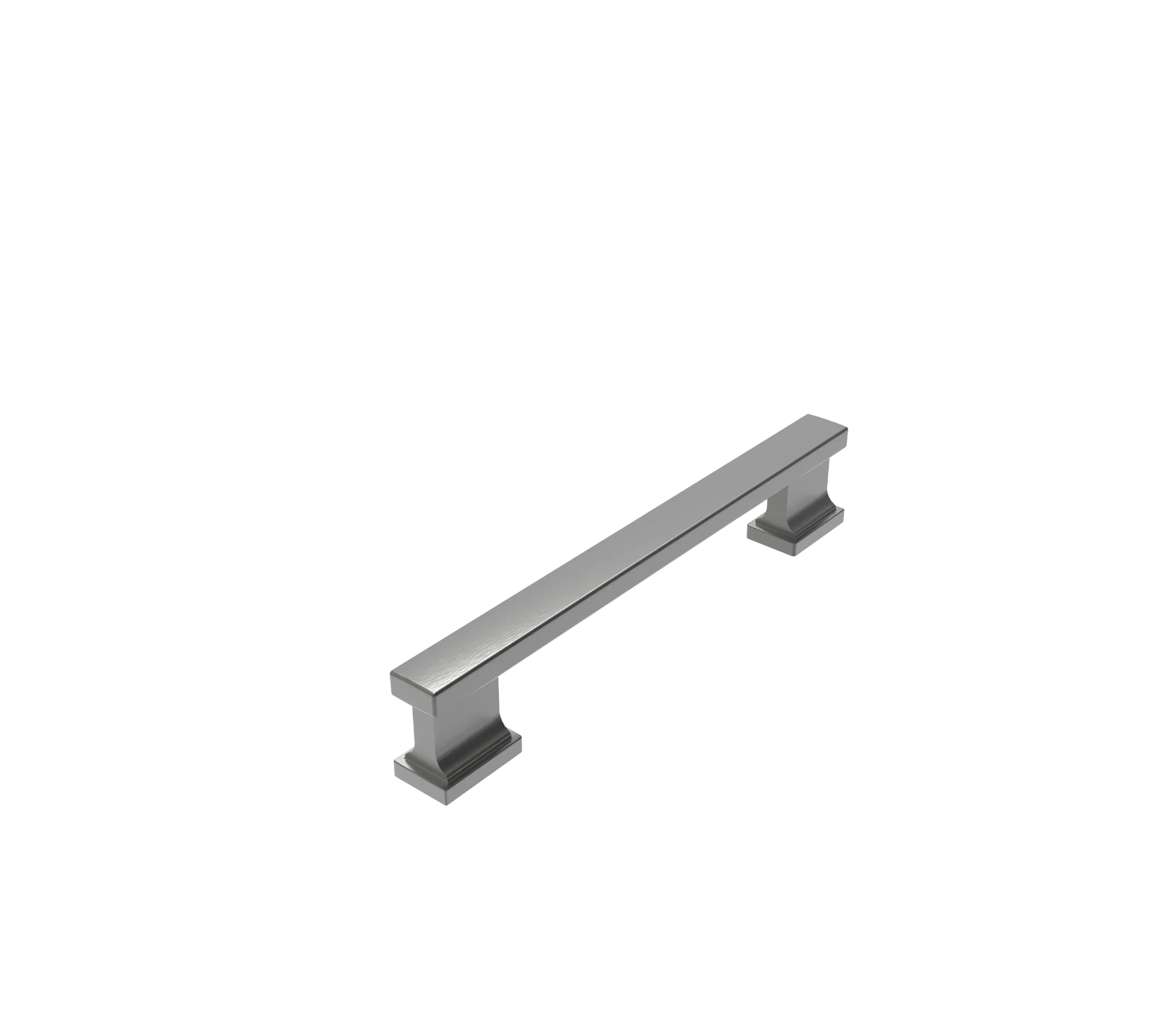 DH031BBN — Straight square-section bar raised on stepped plinth feet, Black Nickel