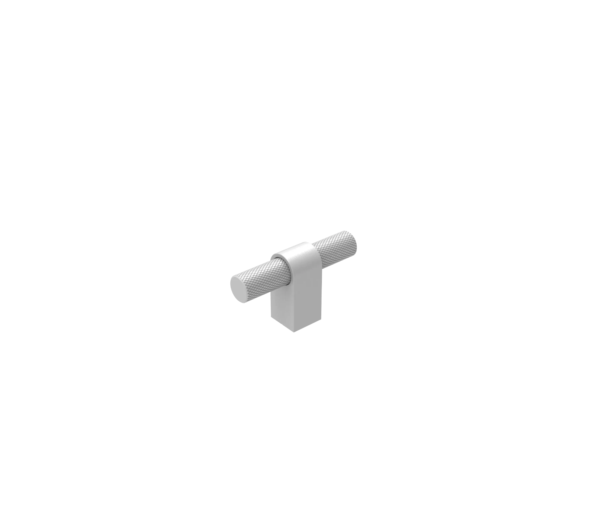 DK023BSN — Knurled T-bar cabinet knob on a single square stem, Brushed Nickel
