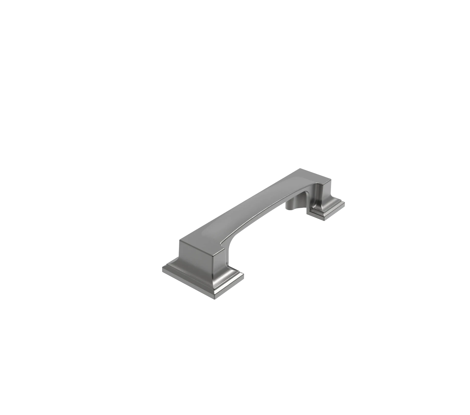 DH030BBN — Traditional arched pull on stepped square plinth footplates, Black Nickel