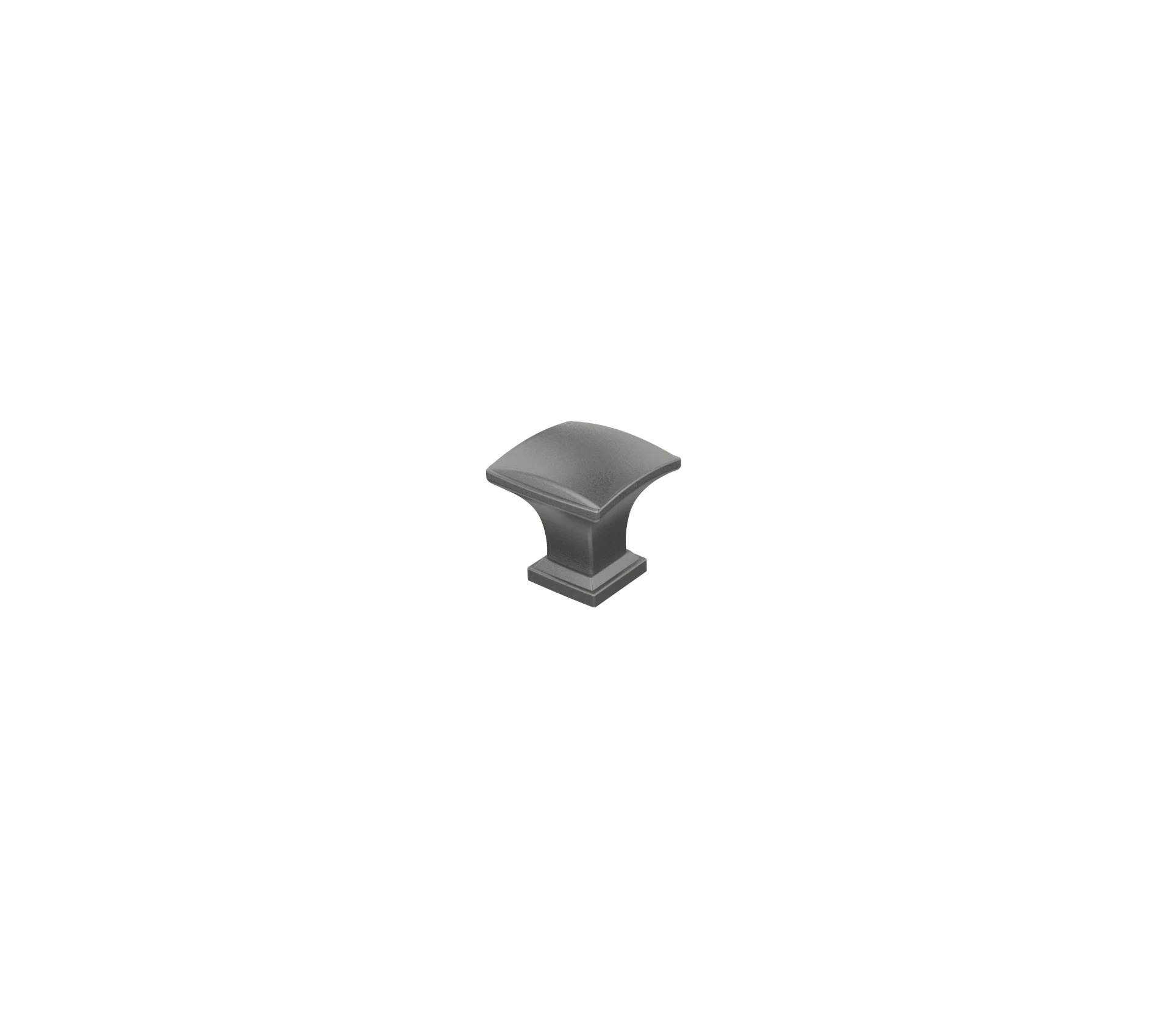 DK010BBN — Square pyramid cabinet knob on a stepped square base, Black Nickel